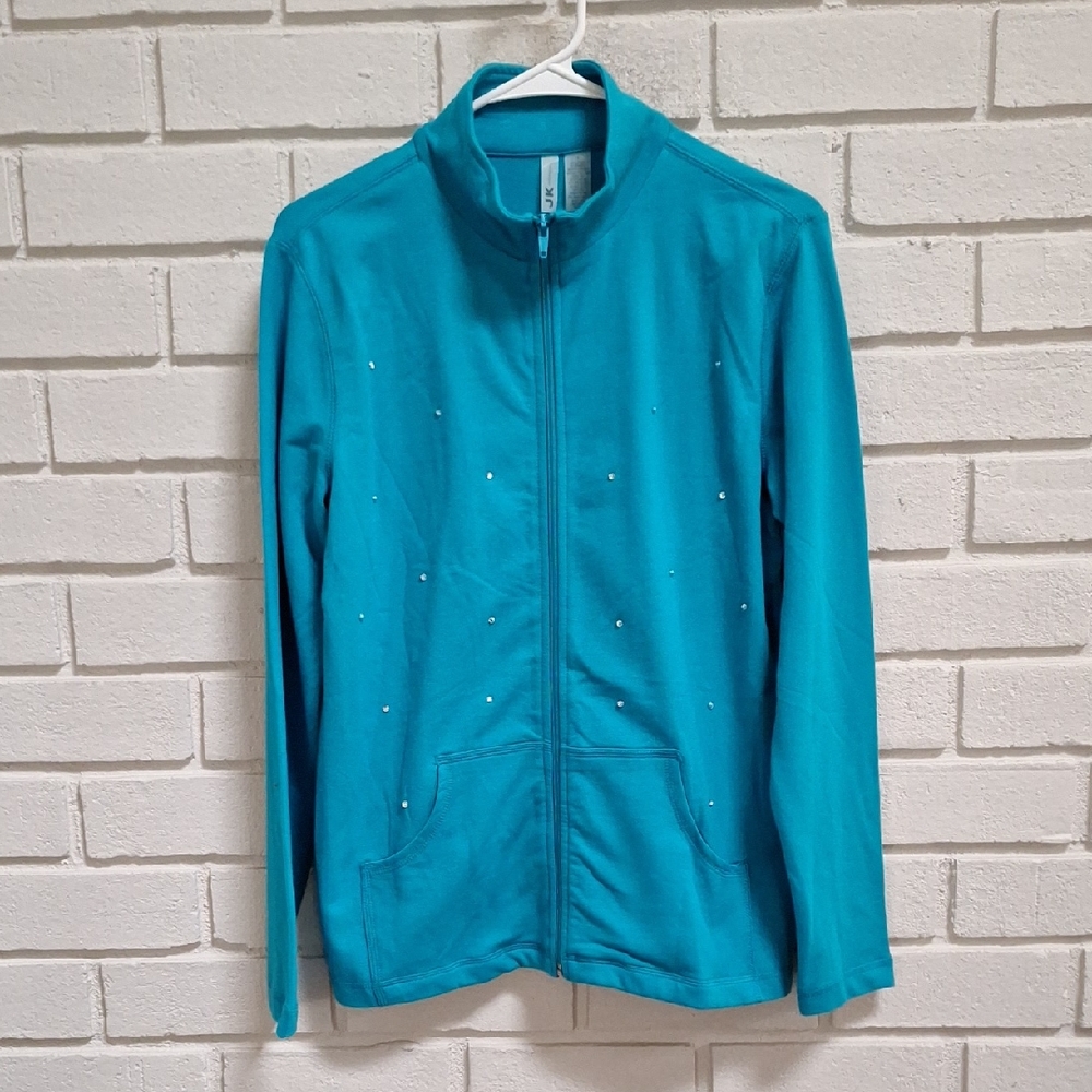 JK Intimates Teal 2-Piece Lounge Jacket & Pants Set. Size Small NWT